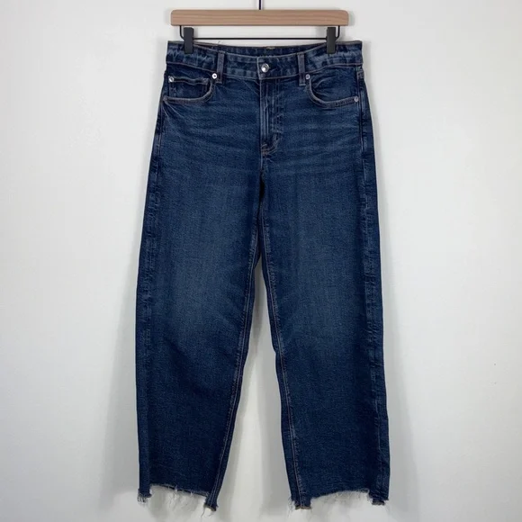 American Eagle Low Rise Baggy Wide Leg Women’s Size 6 Short New Dark Wash - Picture 3 of 11